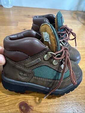 Timberland Kids Brown and Green Outdoor Boots